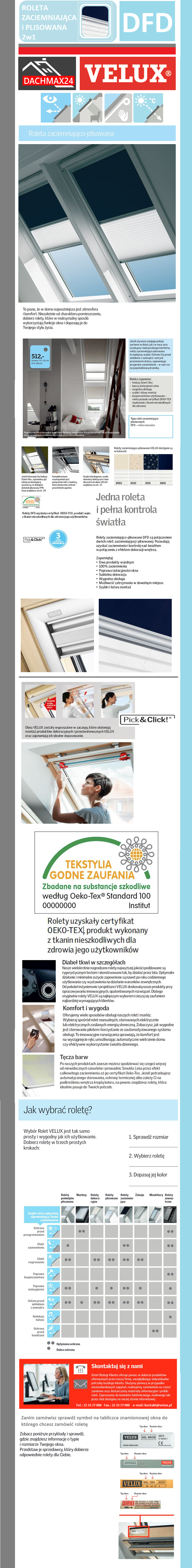 DFD DFD ROLETA ZACIEMNIAJĄCO-PLISOWANA VELUX 0001, 0002